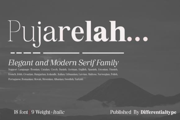 Pujarelah: A Modern Serif Font Family for Web Design